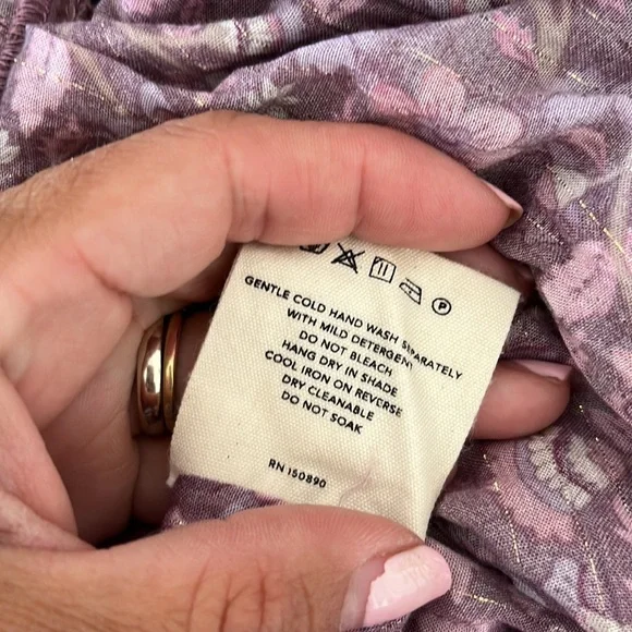 Spell Dahlia Tiered Midi Peasant Dress in Mulberry Pink/Purple Floral, Small EUC - Picture 16 of 16